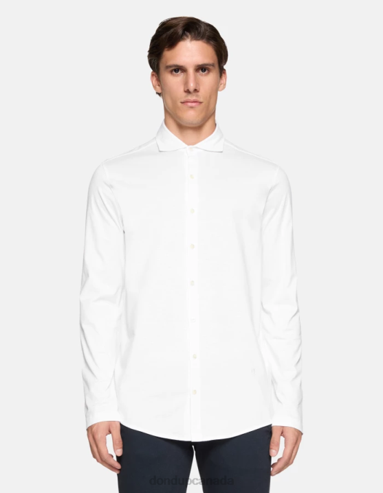 DONDUP Men Regular-Fit Jersey Shirt XF8V849 Apparel White