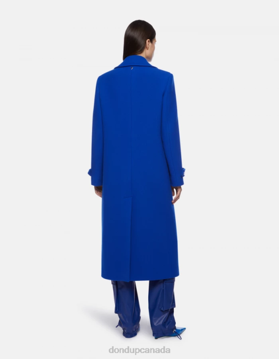 DONDUP Women Double-Breasted Cloth Coat XF8V354 Apparel Royal Blue