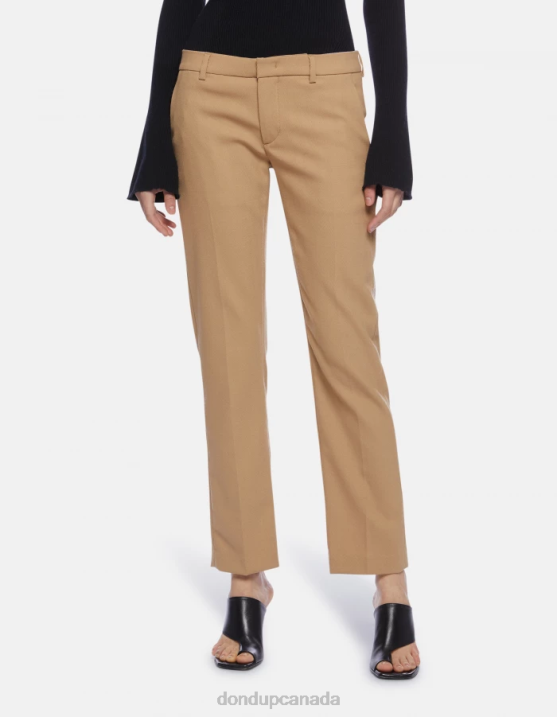 DONDUP Women Kasya Regular-Fit Wool-Blend Trousers XF8V182 Apparel Beige