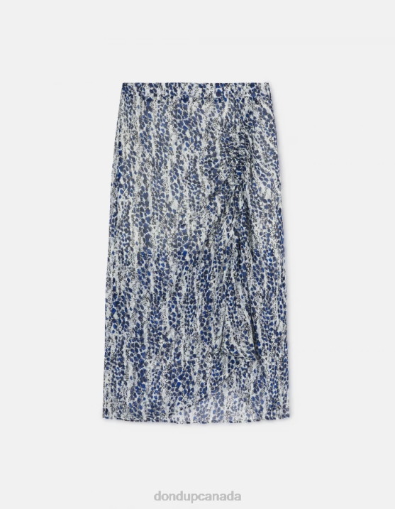 DONDUP Women Midi Georgette Skirt XF8V401 Apparel Burro