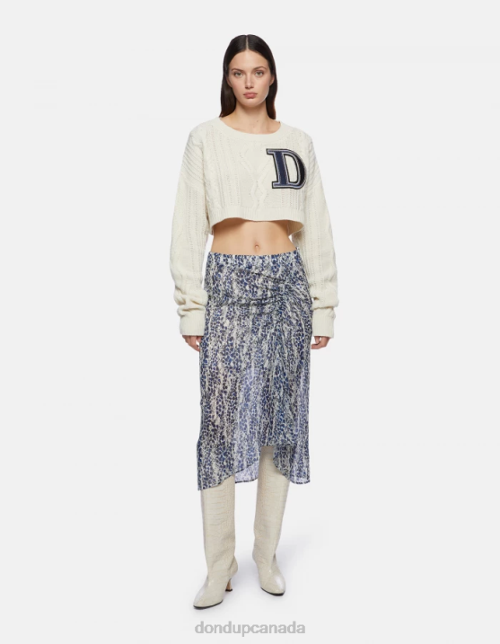 DONDUP Women Midi Georgette Skirt XF8V401 Apparel Burro