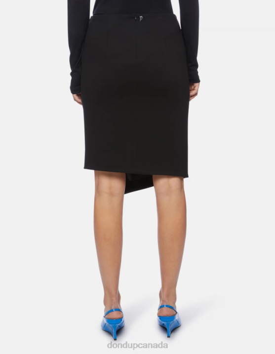 DONDUP Women Midi Jersey Skirt XF8V402 Apparel Black