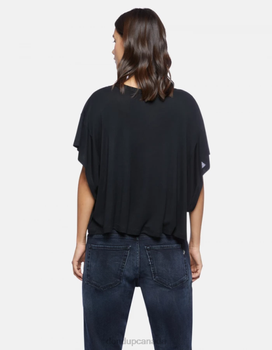 DONDUP Women Oversized Interlock T-Shirt XF8V449 Apparel Black