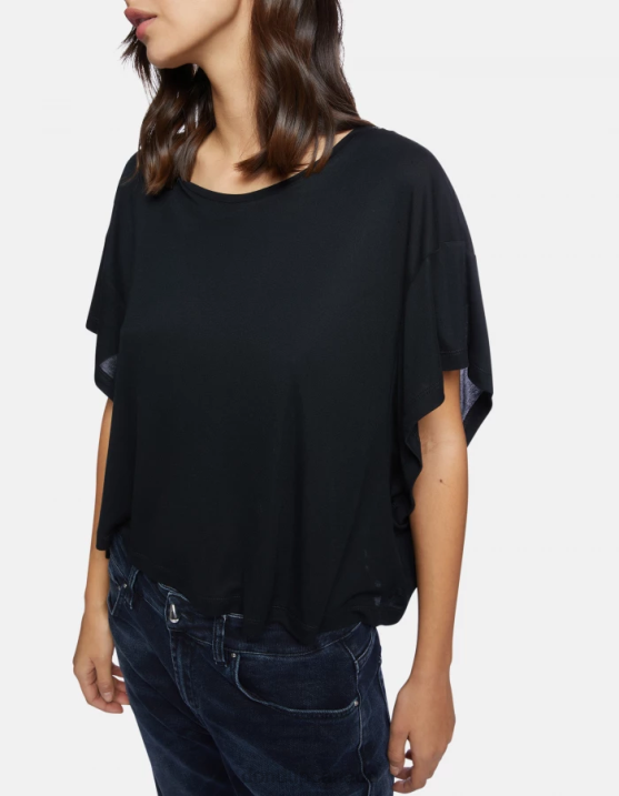 DONDUP Women Oversized Interlock T-Shirt XF8V449 Apparel Black