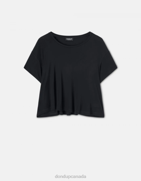 DONDUP Women Oversized Interlock T-Shirt XF8V449 Apparel Black