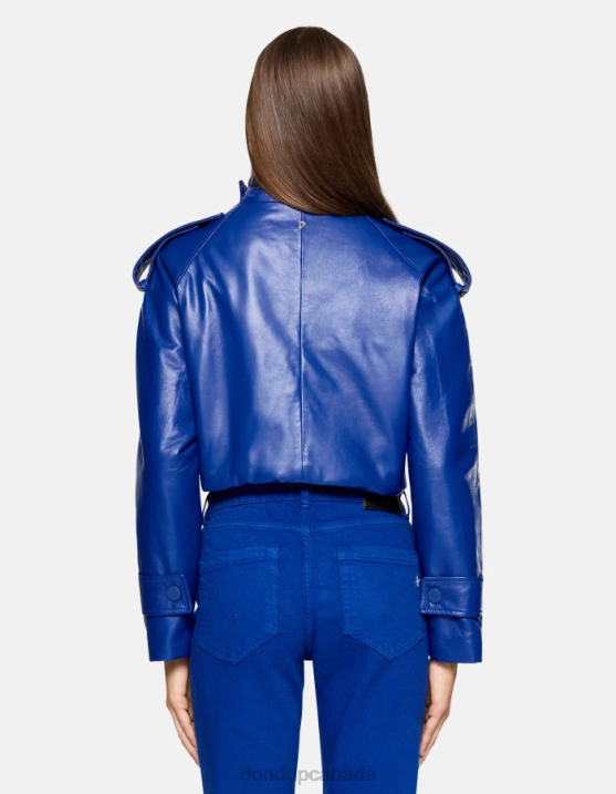 DONDUP Women Oversized Nappa Leather Jacket XF8V348 Apparel Royal Blue