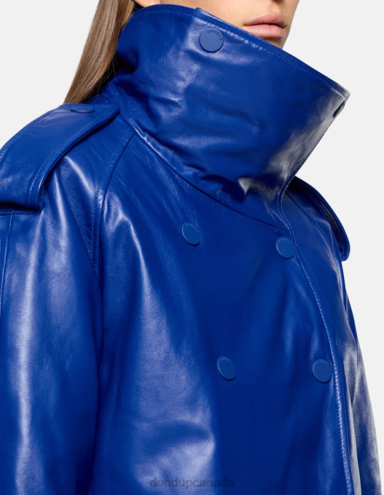 DONDUP Women Oversized Nappa Leather Jacket XF8V348 Apparel Royal Blue