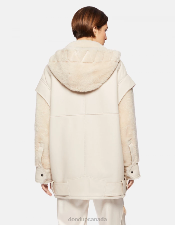 DONDUP Women Oversized Shearling Coat XF8V362 Apparel Burro