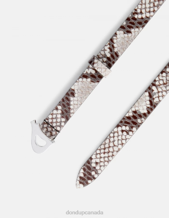 DONDUP Women Python-Print Effect Leather Belt XF8V482 Accessories Natural