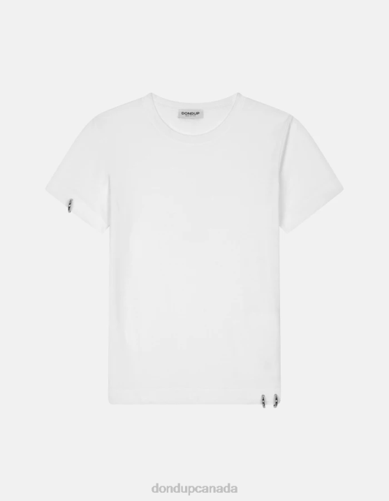 DONDUP Women Regular-Fit Jersey T-Shirt XF8V410 Apparel White