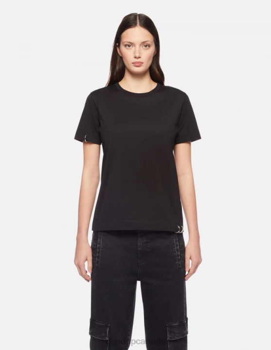 DONDUP Women Regular-Fit Jersey T-Shirt XF8V411 Apparel Black