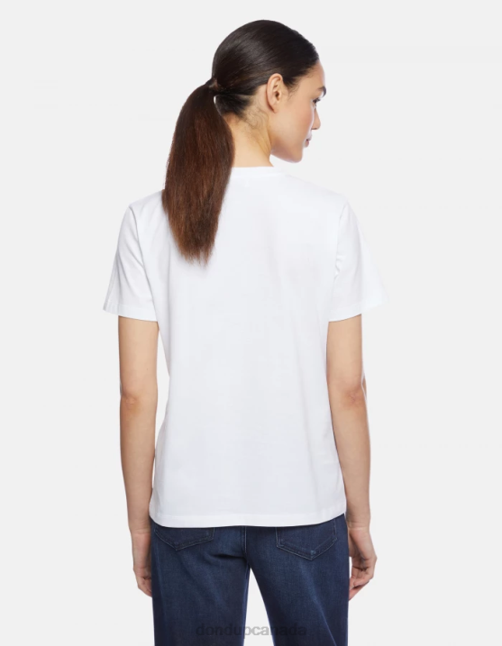 DONDUP Women Regular-Fit Jersey T-Shirt XF8V417 Apparel White