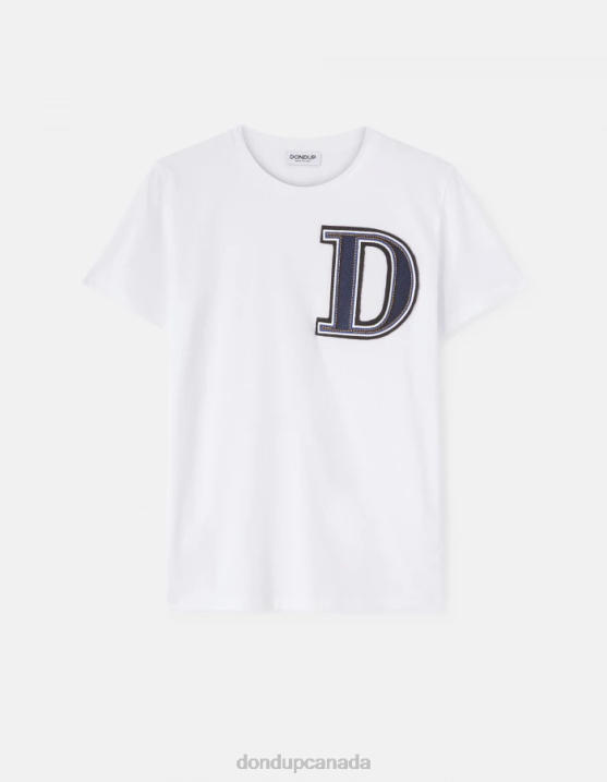 DONDUP Women Regular-Fit Jersey T-Shirt XF8V417 Apparel White