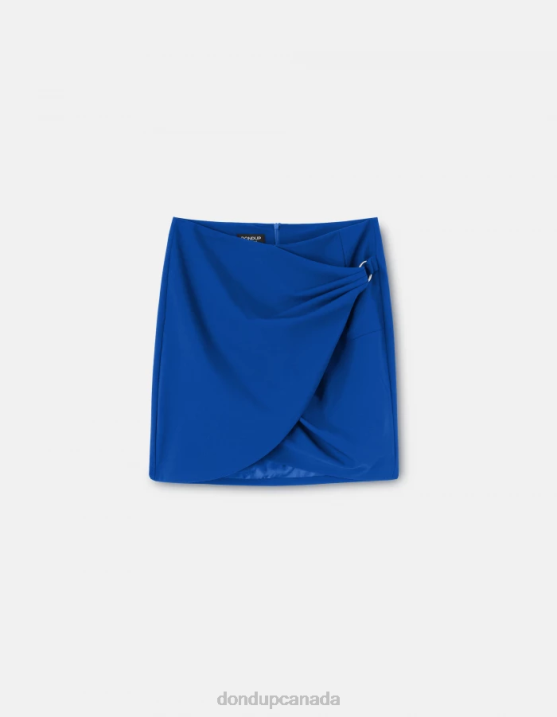 DONDUP Women Short Wool Skirt XF8V403 Apparel Royal Blue