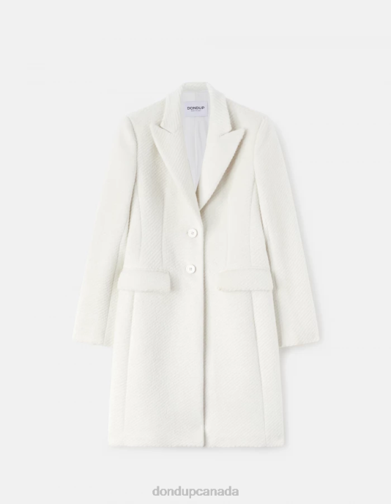 DONDUP Women Single-Breasted Cloth Coat XF8V356 Apparel Alabastro