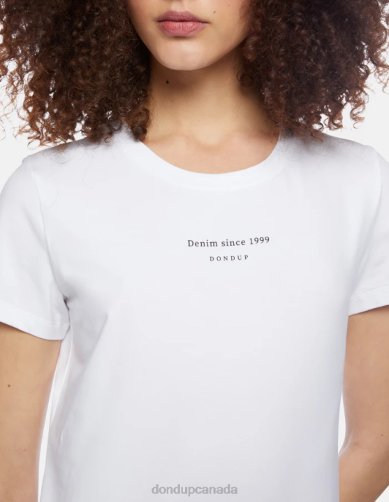 DONDUP Women Slim-Fit Jersey T-Shirt XF8V419 Apparel White