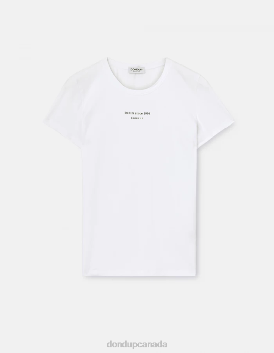 DONDUP Women Slim-Fit Jersey T-Shirt XF8V419 Apparel White