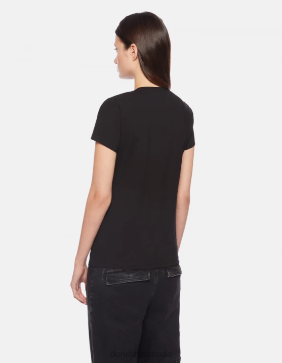 DONDUP Women Slim-Fit Jersey T-Shirt XF8V439 Apparel Black