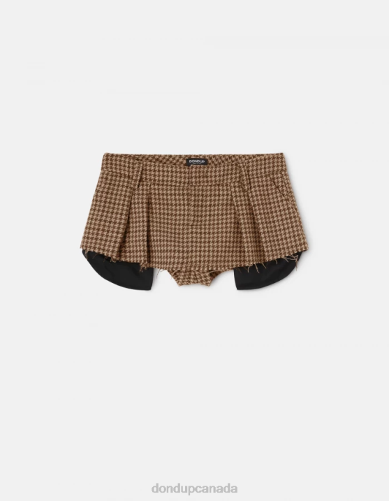 DONDUP Women Wool-Blend Miniskirt XF8V398 Apparel Cioccolato