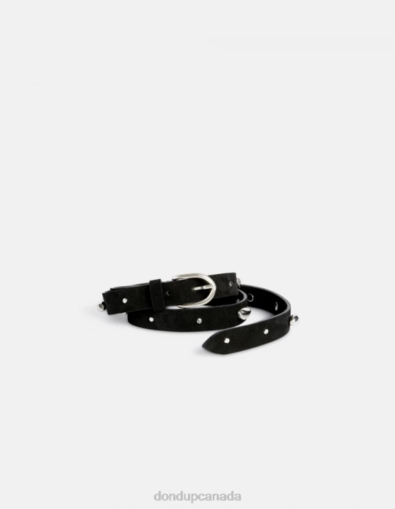 DONDUP Women Suede Belt XF8V478 Accessories Black