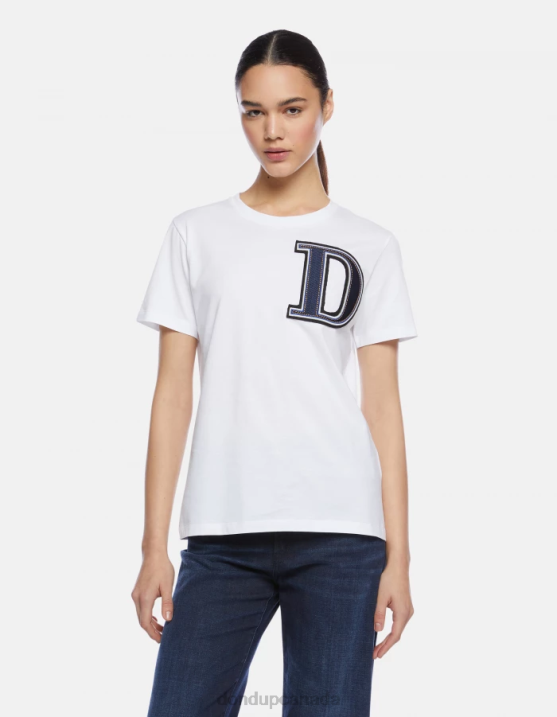 DONDUP Women Regular-Fit Jersey T-Shirt XF8V417 Apparel White